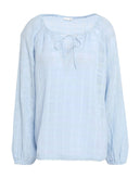 RRP €110 SKIN Pyjama Top Size 2 / M Tartan Pom Poms Hem Slightly See Through gallery photo number 1