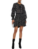 RRP €380 CINQ A SEPT Top Blouse Size S Slightly See Through Wildflower Tie Neck gallery photo number 1