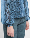 8 Wrap Top Size IT 40 / S Snakeskin Pattern Long Sleeve V-Neck Made in Italy gallery photo number 4