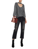 RRP €120 SPLENDID Jumper Size M Cashmere Blend Melange Choker Neck gallery photo number 1