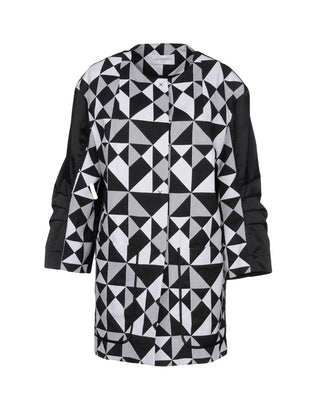 RRP €415 MARIA GRAZIA SEVERI WHITE Jacket Size IT 40 / XS Geometric 3/4 Sleeve