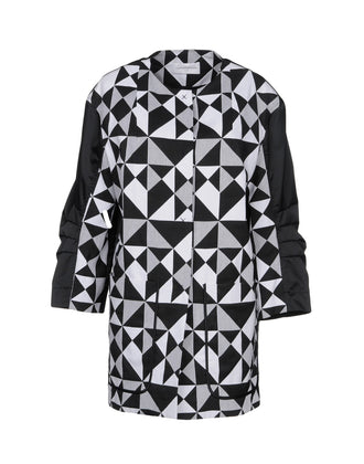 RRP €415 MARIA GRAZIA SEVERI WHITE Jacket Size IT 40 / XS Geometric 3/4 Sleeve gallery photo number 1