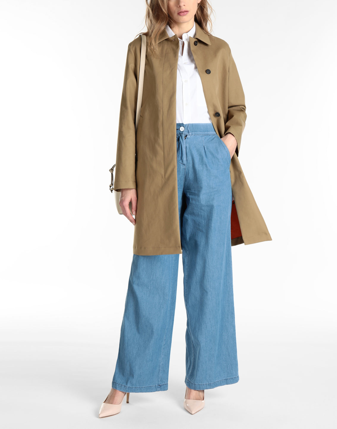RRP €210 8 Mac Coat US6 IT42 M Unlined Knee Length Single Breasted Collared gallery main photo
