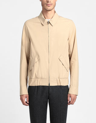 RRP €180 8 Blouson Jacket Size 50 / L Beige Lightweight Elasticated Hem Collared
