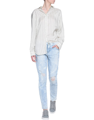 RRP€135 CURRENT/ELLIOTT Jeans W26 Stretch Ripped Bleached Skinny Made in USA