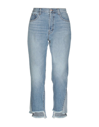 J BRAND Jeans W28 Asymmetric Frayed Cuffs Cropped High-Rise Straight RRP €410