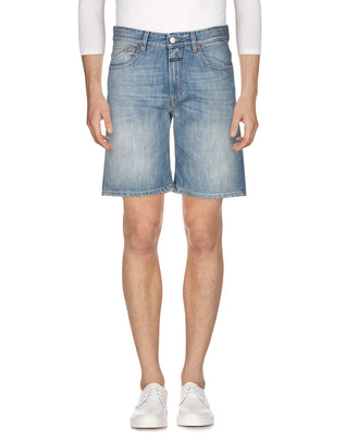 RRP €135 CLOSED Denim Bermuda Shorts W30 Faded Zip Fly Made in Italy