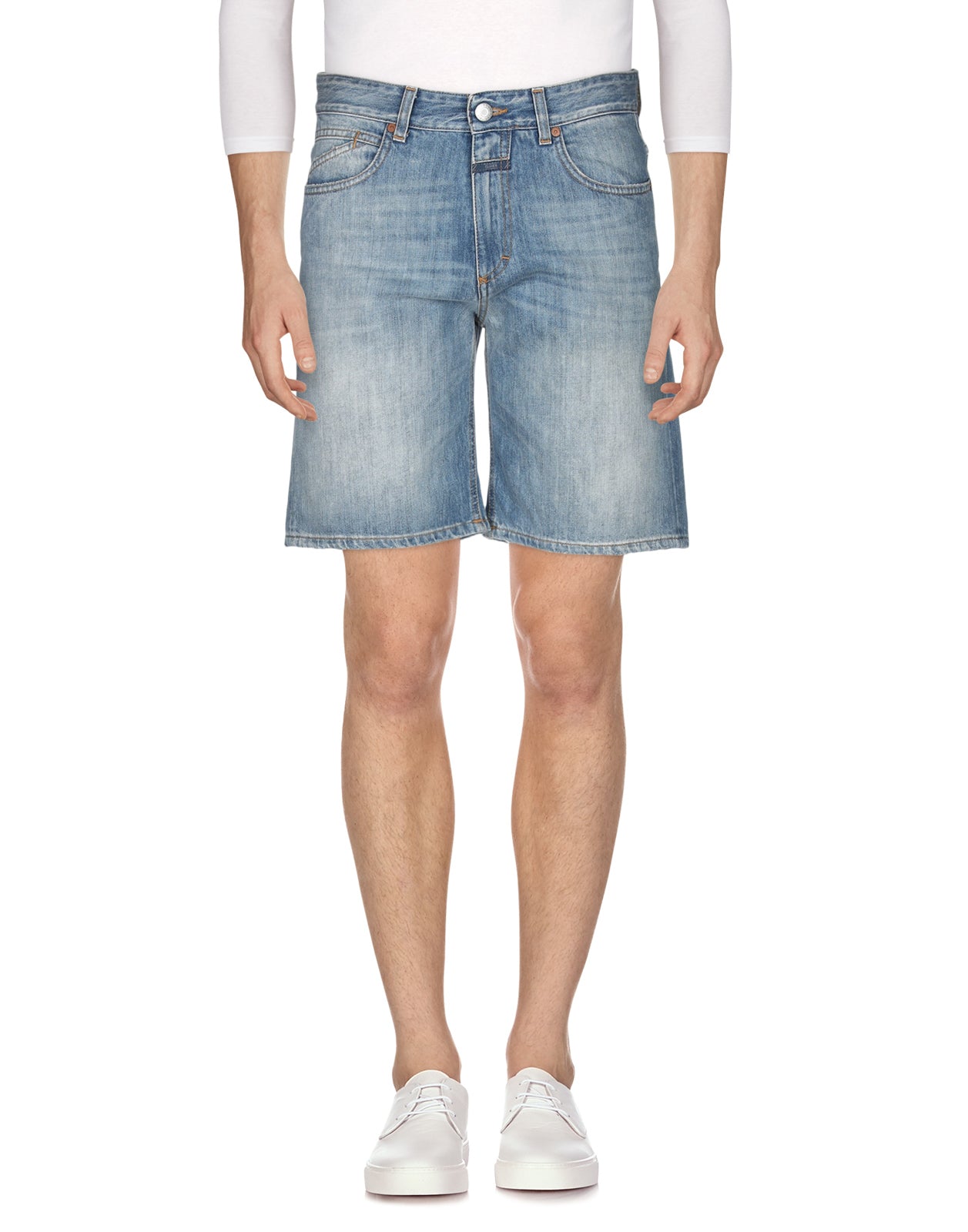 RRP €135 CLOSED Denim Bermuda Shorts W30 Faded Zip Fly Made in Italy gallery main photo