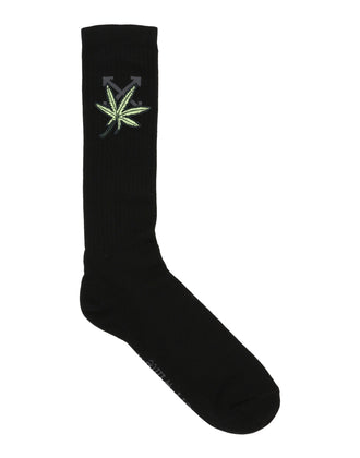 OFF-WHITE c/o VIRGIL ABLOH Knee High Socks One Size Leaf Patch Made in Italy gallery photo number 1