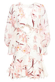 RRP €1100 ZIMMERMANN Linen Flounce Dress Size 0 / XS Floral Pom Pom Trim V Neck gallery photo number 3