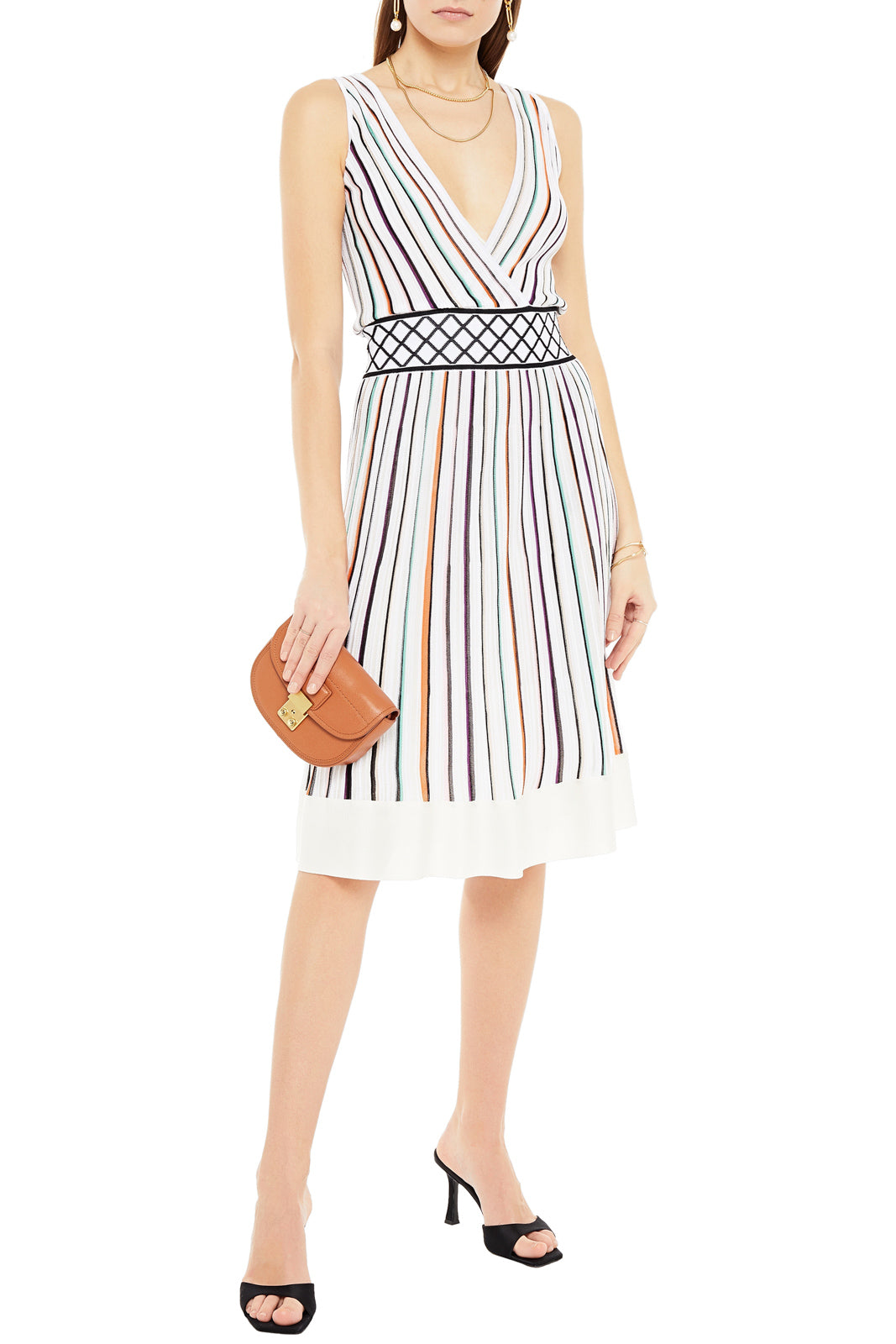 RRP€1545 MISSONI Knit A-Line Dress IT40 US4 UK8 S Striped Unlined Made in Italy gallery main photo