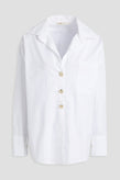 RRP€165 MAJE Button-Up Shirt Size 2 M White Tie Back Long Sleeve Collared V-Neck gallery photo number 3