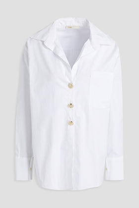 RRP€165 MAJE Button-Up Shirt Size 2 M White Tie Back Long Sleeve Collared V-Neck gallery photo number 3