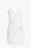 RRP€800 IRO Zeta Nappa Leather Sheath Dress US8 FR40 M Ruched Strappy Neck gallery photo number 3