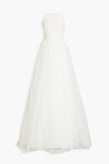 RRP€1670 THEIA Wedding Gown US8 UK12 IT44 L Layered Tulle Trail Back Strappy gallery photo number 3