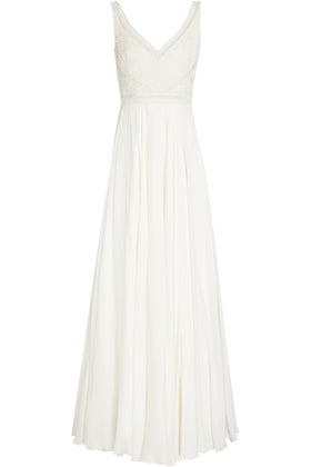 RRP€1750 THEIA Silk Wedding Flare Dress US0 UK4 IT36 XXS Sequined Beaded V-Neck gallery photo number 3