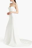 RRP €1810 THEIA Wedding Trumpet Gown US6 UK10 IT42 M Ivory Train Back Bandeau gallery photo number 1