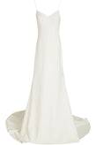 RRP€1672 THEIA Wedding Gown US0 UK4 XXS Ivory Lace-Up Sides Train Back V-Neck gallery photo number 3