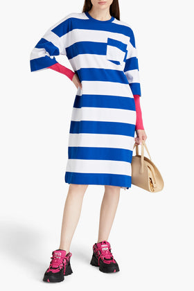 GANNI Knitted T-Shirt Dress Size XXS-XS Striped Pattern Unlined Half Sleeve gallery photo number 1