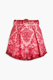 RRP€376 ZIMMERMANN Linen Nina Belted Shorts US4 AU0 XS Floral Pleated Front gallery photo number 5