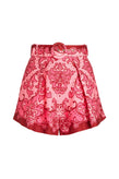 RRP€376 ZIMMERMANN Linen Nina Belted Shorts US4 AU0 XS Floral Pleated Front gallery photo number 3