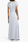 RRP€508 AIDAN MATTOX Satin Evening Dress US10 UK14 IT46 XL Embellished Waist gallery photo number 2