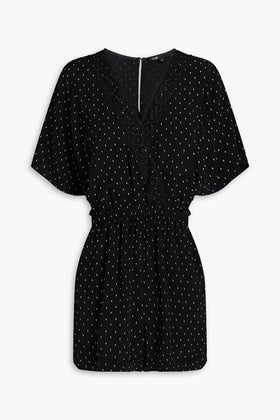 RRP€229 MAJE Isao Playsuit EU40 US8 UK12 L Dotted Lace Trim Wrap Effect V-Neck gallery photo number 5