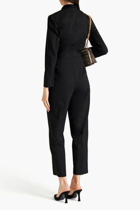 RRP€295 SANDRO Pippa Jumpsuit FR40 US8 UK12 L Wool Blend Shawl Lapel Cropped gallery photo number 2