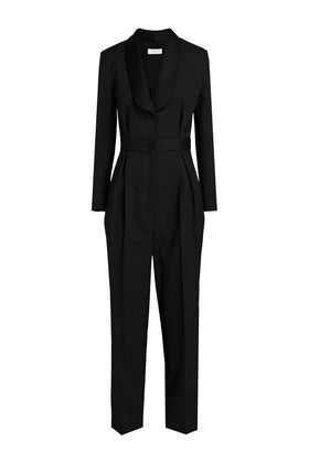 RRP€295 SANDRO Pippa Jumpsuit FR40 US8 UK12 L Wool Blend Shawl Lapel Cropped gallery photo number 6