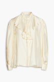 RRP €229 SANDRO Gemilla Silk Top Blouse Size 1 US4 S Long Sleeve Ruffle gallery photo number 3