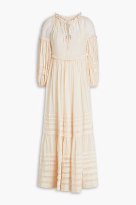 RRP€1012 ZIMMERMANN Moonshine Tuck Ramie Maxi Dress Size AU1 US6 S Gathered gallery photo number 3