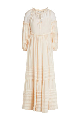 RRP€1012 ZIMMERMANN Moonshine Tuck Ramie Maxi Dress Size AU1 US6 S Gathered gallery photo number 6