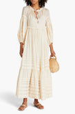 RRP€1012 ZIMMERMANN Moonshine Tuck Ramie Maxi Dress Size AU1 US6 S Gathered gallery photo number 1