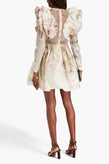 RRP€1700 ZIMMERMANN Silk & Linen Dancer Laced Mini Dress US4 AU0 XS Floral Beads gallery photo number 2