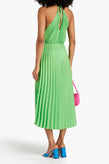 RRP€270 SANDRO Noelia Midi A-Line Dress FR38 US6 UK10 M Green Pleated Strappy gallery photo number 2