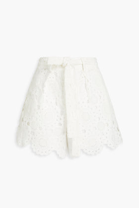 RRP€190 MAJE Iochetine Crochet Shorts EU40 US8 UK12 L Lined White Belted gallery photo number 3