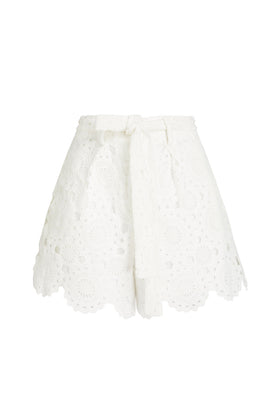 RRP€190 MAJE Iochetine Crochet Shorts EU40 US8 UK12 L Lined White Belted gallery photo number 5