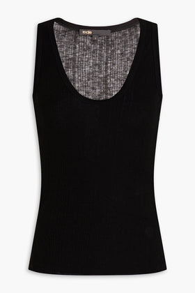 RRP€185 MAJE Tatin Vest Top Size 1 US4 S Wool Blend Black Lightweight Scoop Neck gallery photo number 3