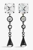 RRP€356 MARNI Twinckle Earrings Crystals Engraved Logo Painted Made in Italy gallery photo number 2