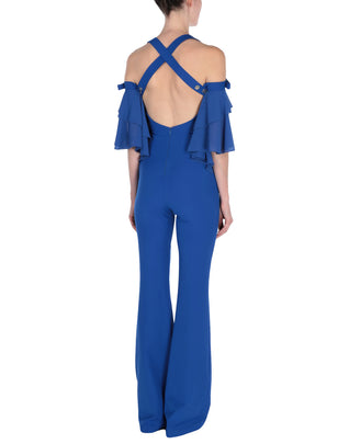 RRP €195 MARY D'ALOIA Crepe Jumpsuit Size 42 Tiered Made in Italy