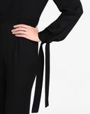 RRP €130 8 Jumpsuit Size IT 40 Black Tie Bows Long Sleeve V-Neck gallery photo number 5