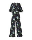 RRP€715 LES REVERIES Silk Jumpsuit Size US 2 XS Daffodil 3/4 Sleeve Made in USA gallery photo number 3