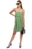 RRP €390 MOSCHINO CHEAP AND CHIC Trapeze Dress Size 42 / M Green Pleated Strappy gallery photo number 3