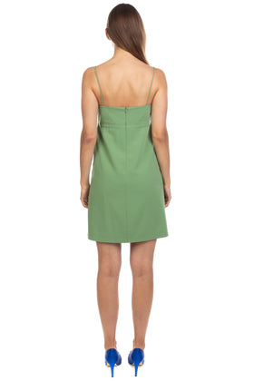 RRP €390 MOSCHINO CHEAP AND CHIC Trapeze Dress Size 42 / M Green Pleated Strappy gallery photo number 7