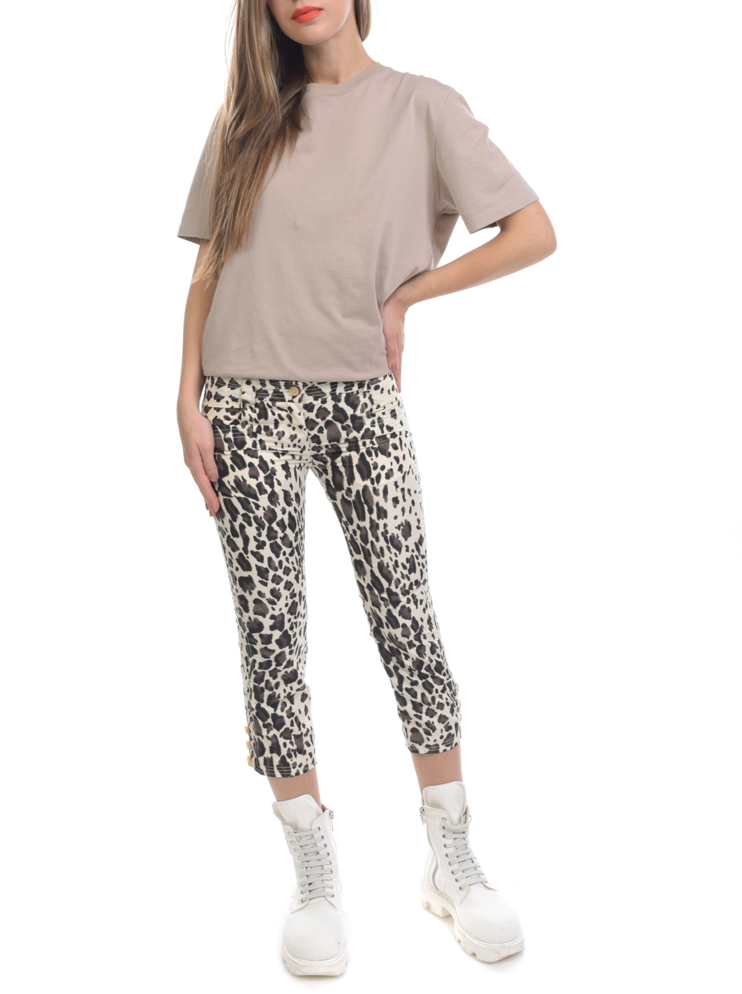 RRP €355 ERMANNO SCERVINO Capri Trousers Size IT 40 / XS-S Leopard Pattern gallery main photo