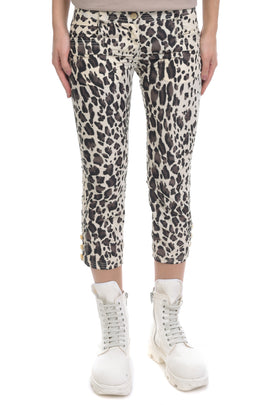 RRP €355 ERMANNO SCERVINO Capri Trousers Size IT 40 / XS-S Leopard Pattern