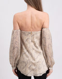 RRP€300 HAUTE HIPPIE Bandeau Top Blouse Size US2 XS Fil Coupe Snakeskin Pattern gallery photo number 6
