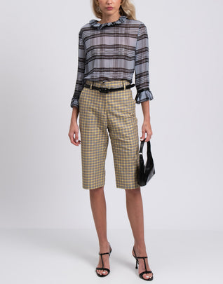 RRP €450 N 21 Capri Trousers Size US 2 EU 38 / XS Gingham Zip Fly Made in Italy