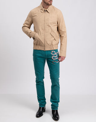 RRP €180 8 Blouson Jacket Size 52 XL Beige Lightweight Elasticated Hem Full Zip