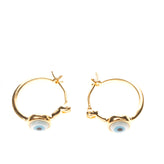 EYLAND 9K Gold Plated Hoop Earrings Evil Eye Embellishment Hinged Closure gallery photo number 1